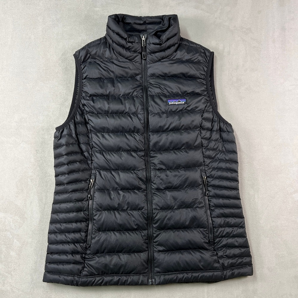 Patagonia Down Sweater Vest Womens M Black Full Zip Insulated Puffer Outdoor - Picture 1 of 10